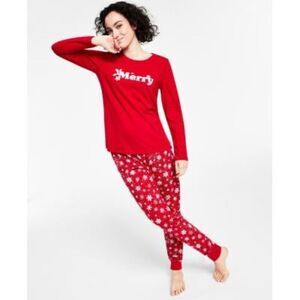 Family Pjs. Matching Women's Merry Snowflake Mix It Family Pajama Set, Size S